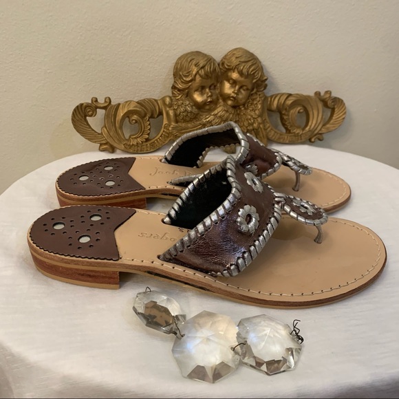 Jack Rogers Navajo Whipstitch Leather Sandals SZ 8 - Picture 4 of 8